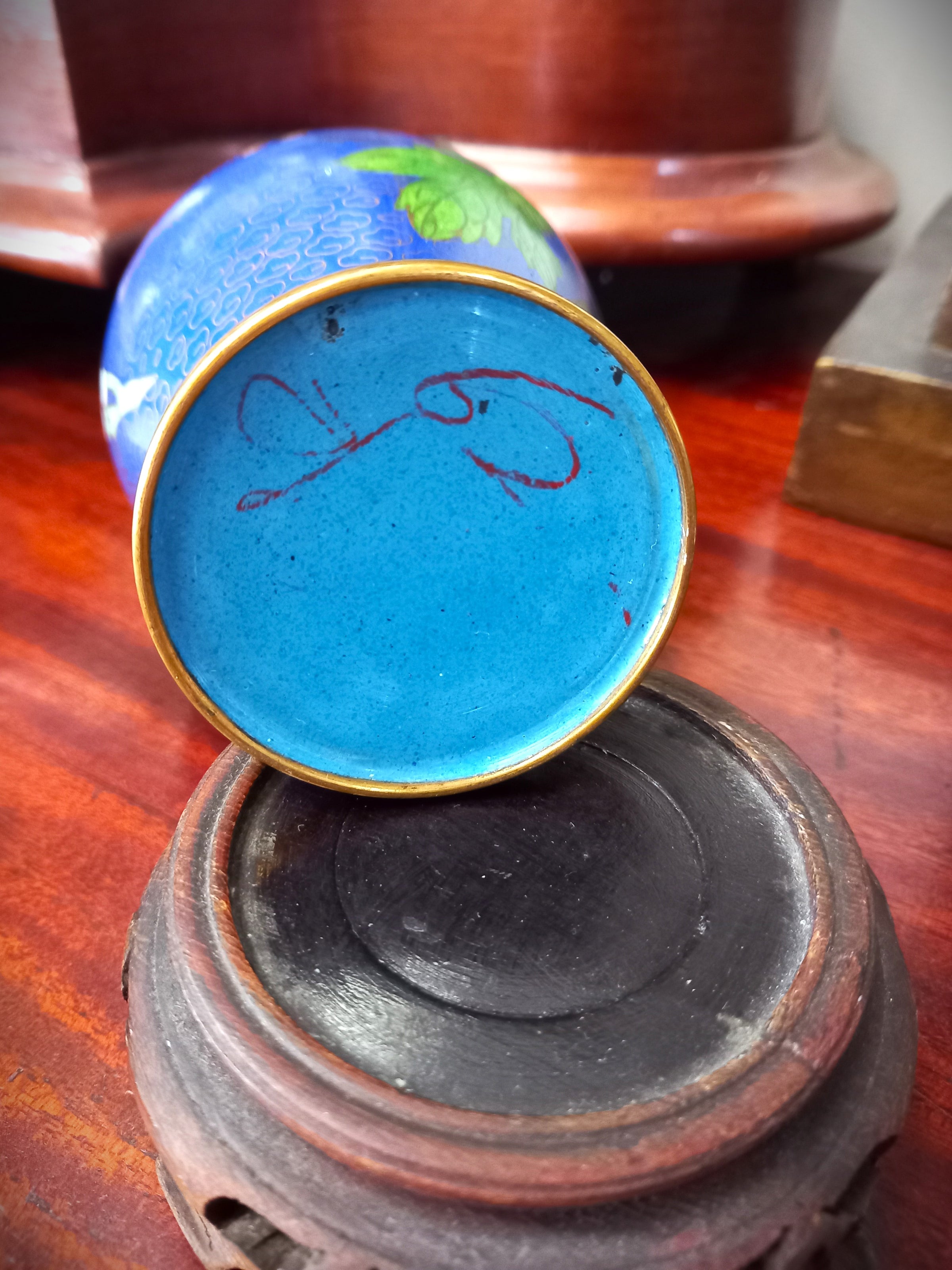 Cloisonne Vase on Stand