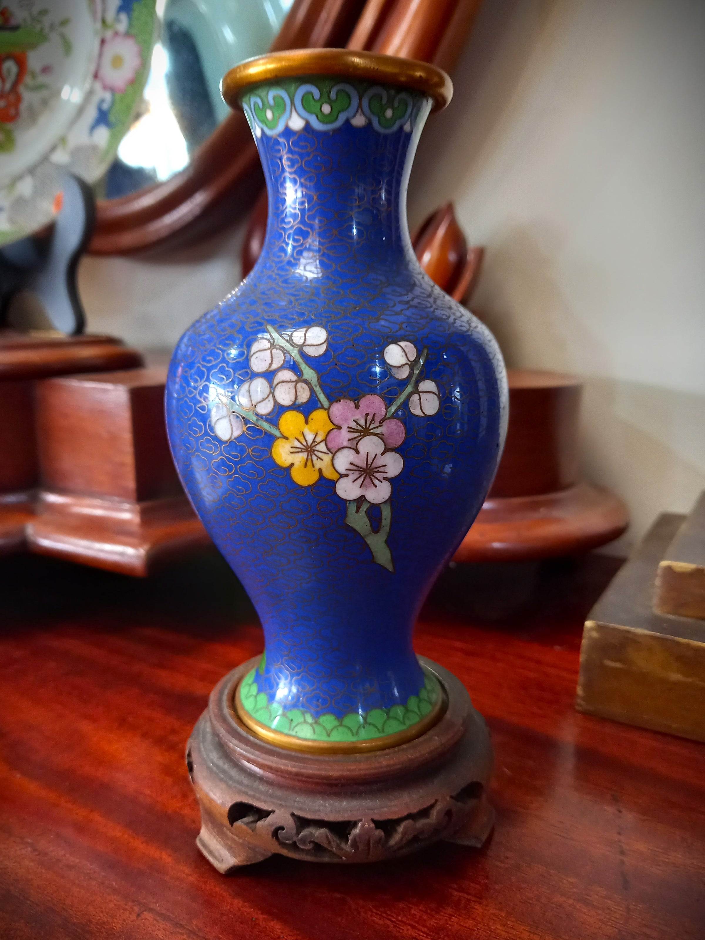 Cloisonne Vase on Stand