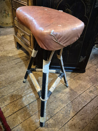 Mid century Kidney shaped seat stool with cane legs