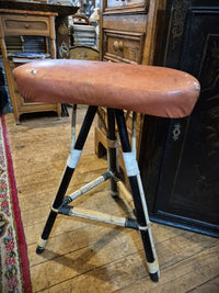 Mid century Kidney shaped seat stool with cane legs