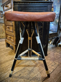 Mid century Kidney shaped seat stool with cane legs