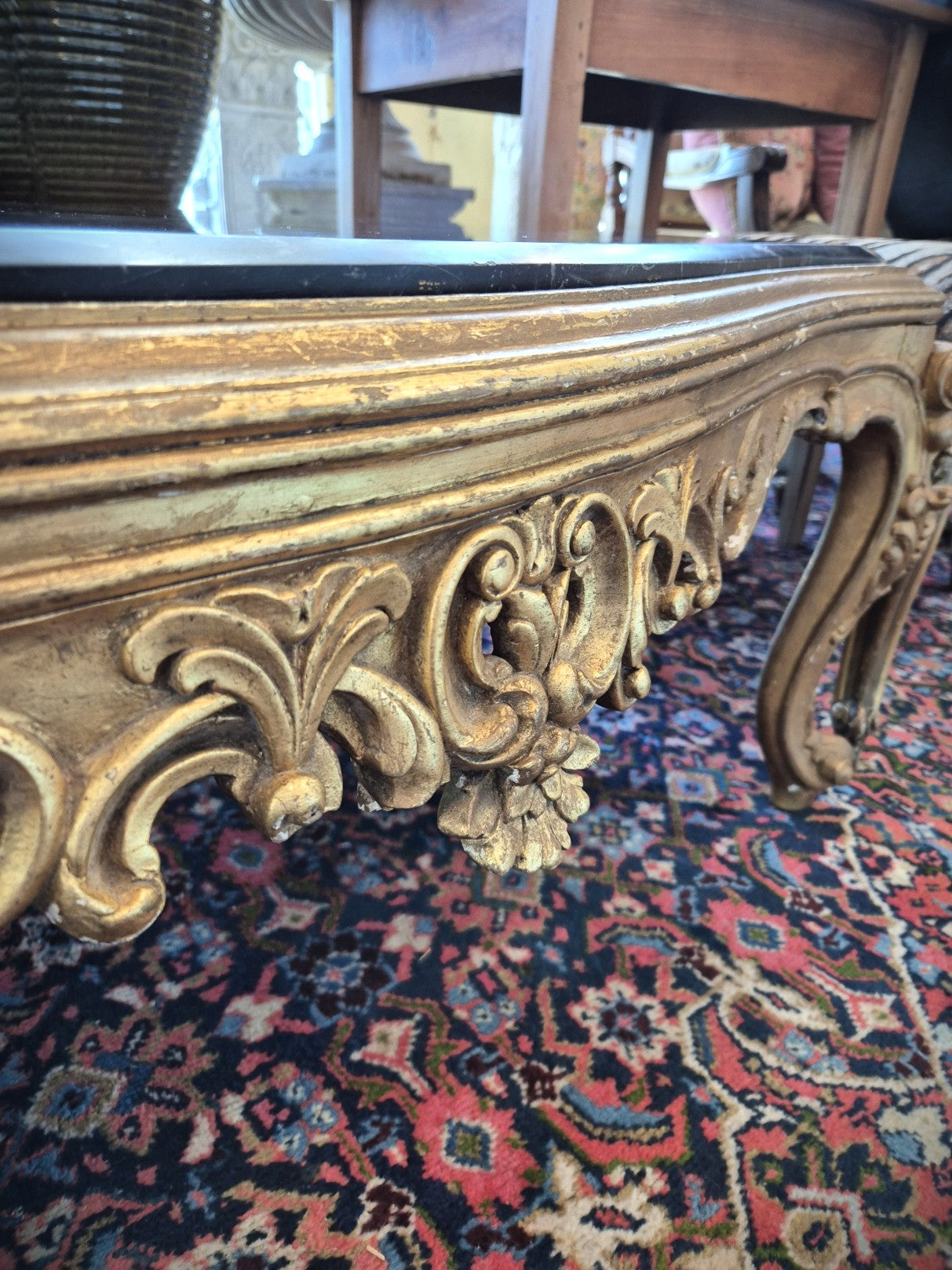 Ornate Marble Topped Coffee Table