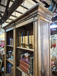 Side view of reproduction Baltic pine bookcase