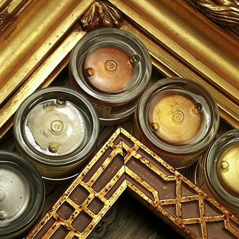 Gilt Creams.  Photo of gilt creams upside down showing their colours.