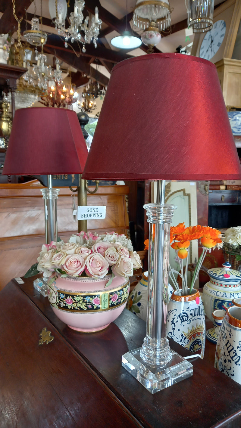 Pair of Designer Acrylic Lamps