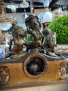 Bronze Figural Mantel Clock on Marble Base