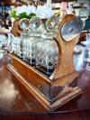 English Oak Tantalus & Decanters