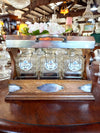 English Oak Tantalus & Decanters