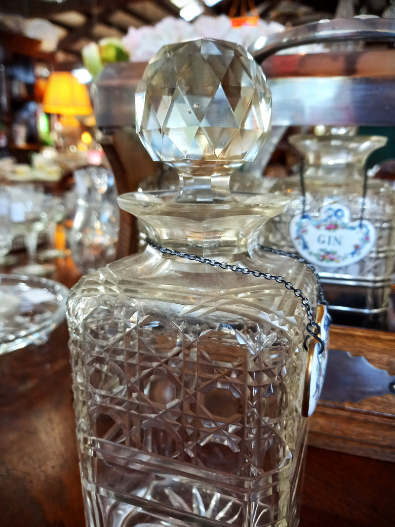English Oak Tantalus & Decanters