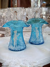 Mary Gregory Pair of Blue Vases