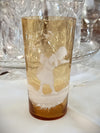 Mary Gregory Amber Coloured Glass