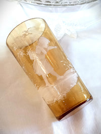 Mary Gregory Amber Coloured Glass