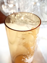 Mary Gregory Amber Coloured Glass