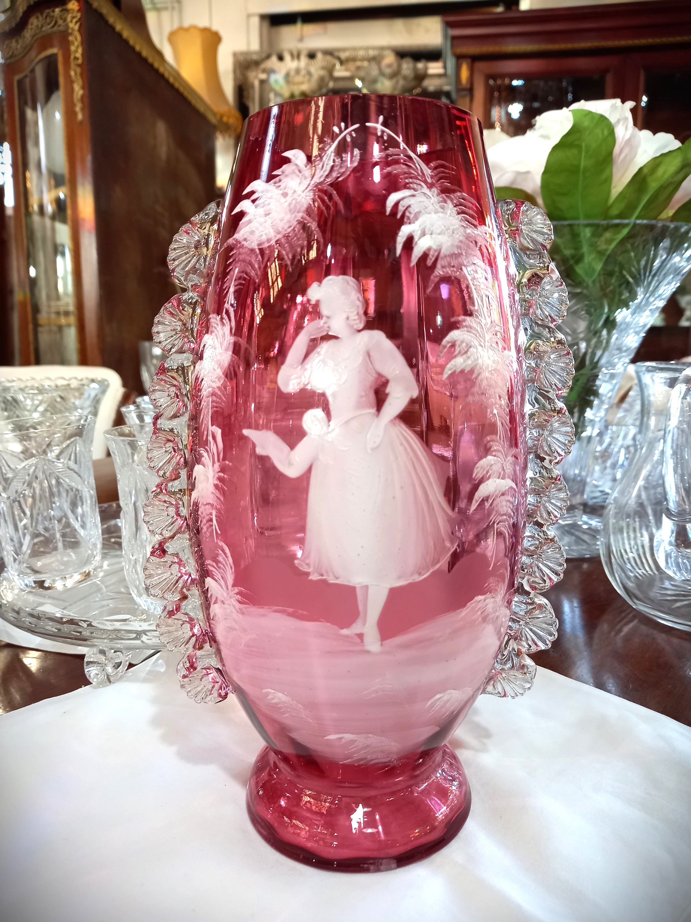 Mary Gregory Ruby Glass Vase – Yvonne Sanders Antiques Limited