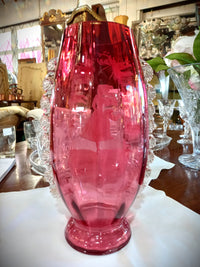Mary Gregory Ruby Glass Vase