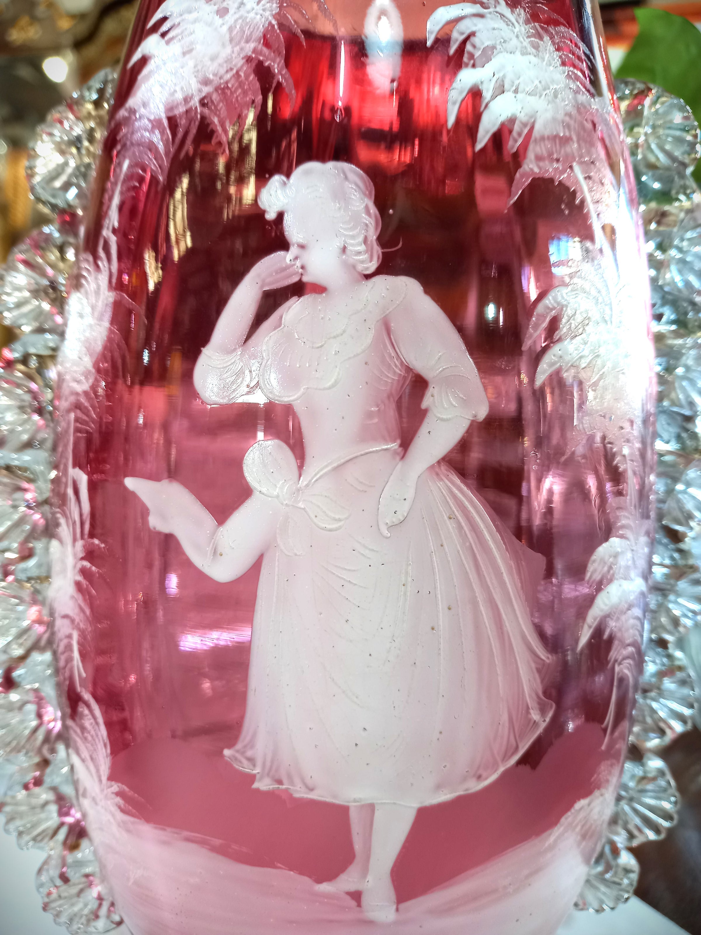 Mary Gregory Ruby Glass Vase – Yvonne Sanders Antiques Limited