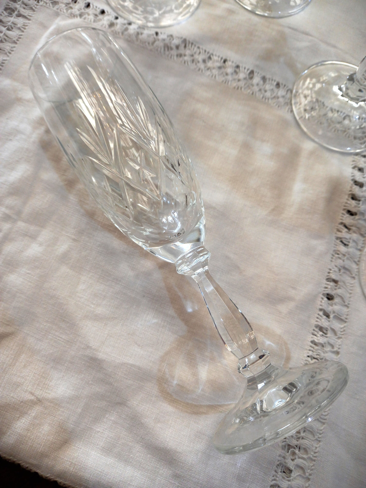 Webb Corbett Crystal Champagne Flutes