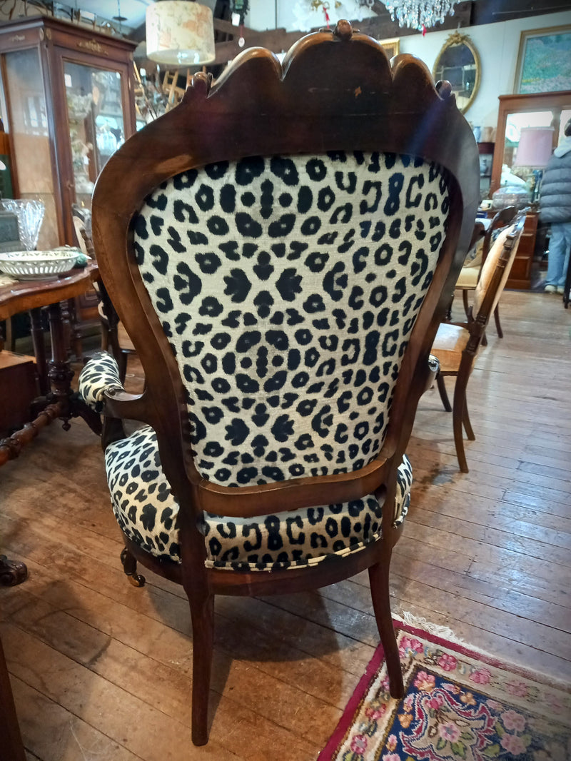Victorian Leopard Print Chair