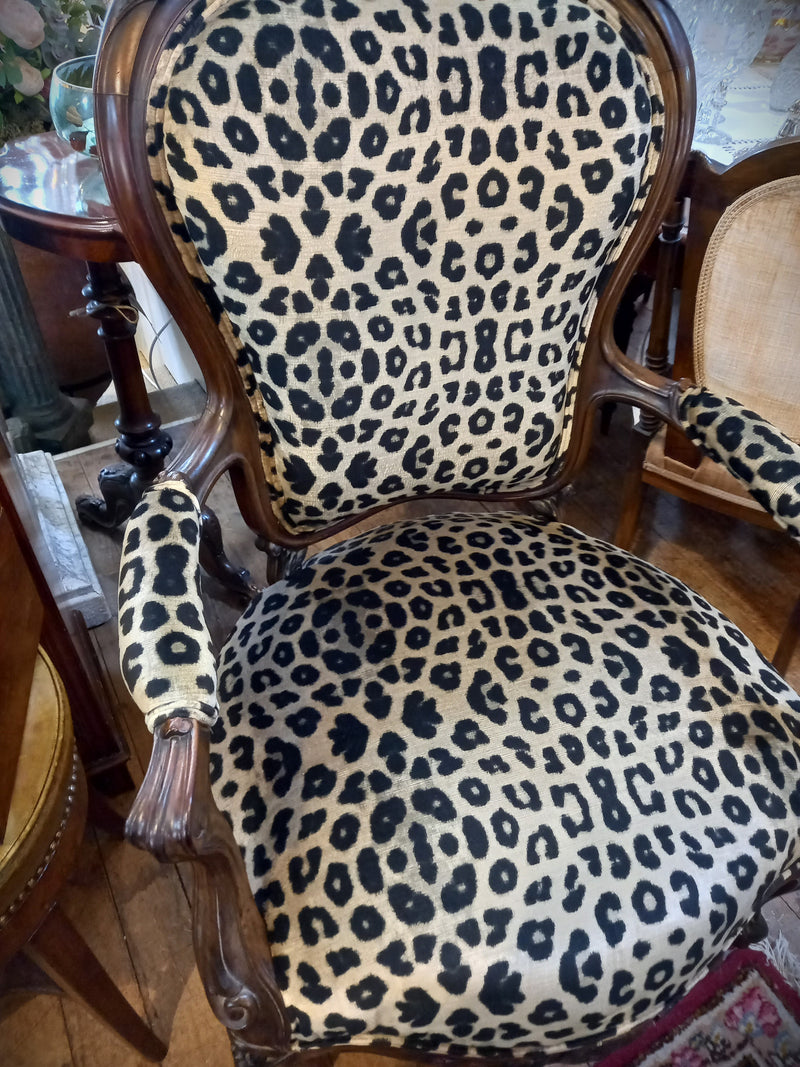 Victorian Leopard Print Chair