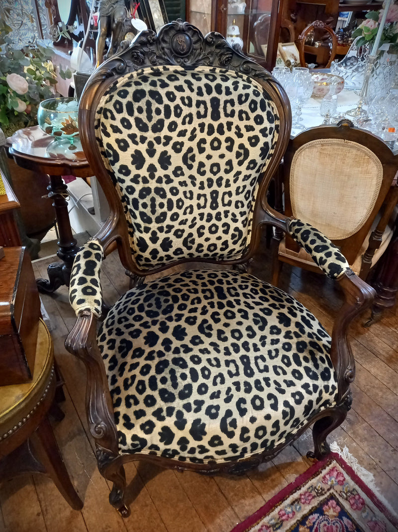 Victorian Leopard Print Chair