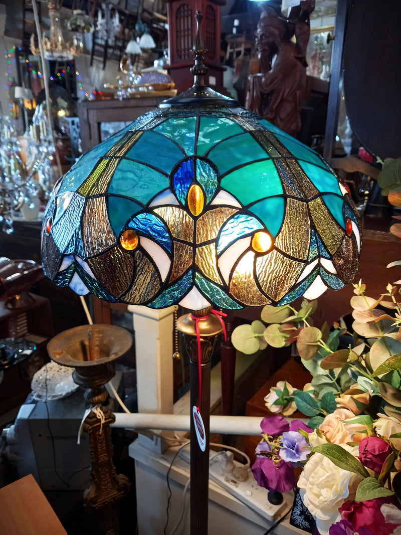 Tiffany Style Floor Lamp - Ocean Green