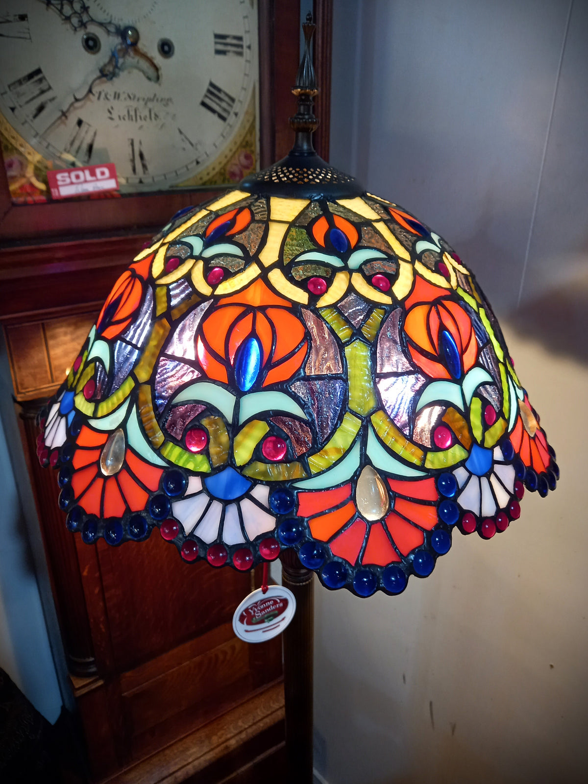 Tiffany Style Floor Lamp - Peacock Feather Shade