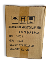 Image shows outside details on box lot of light bulbs