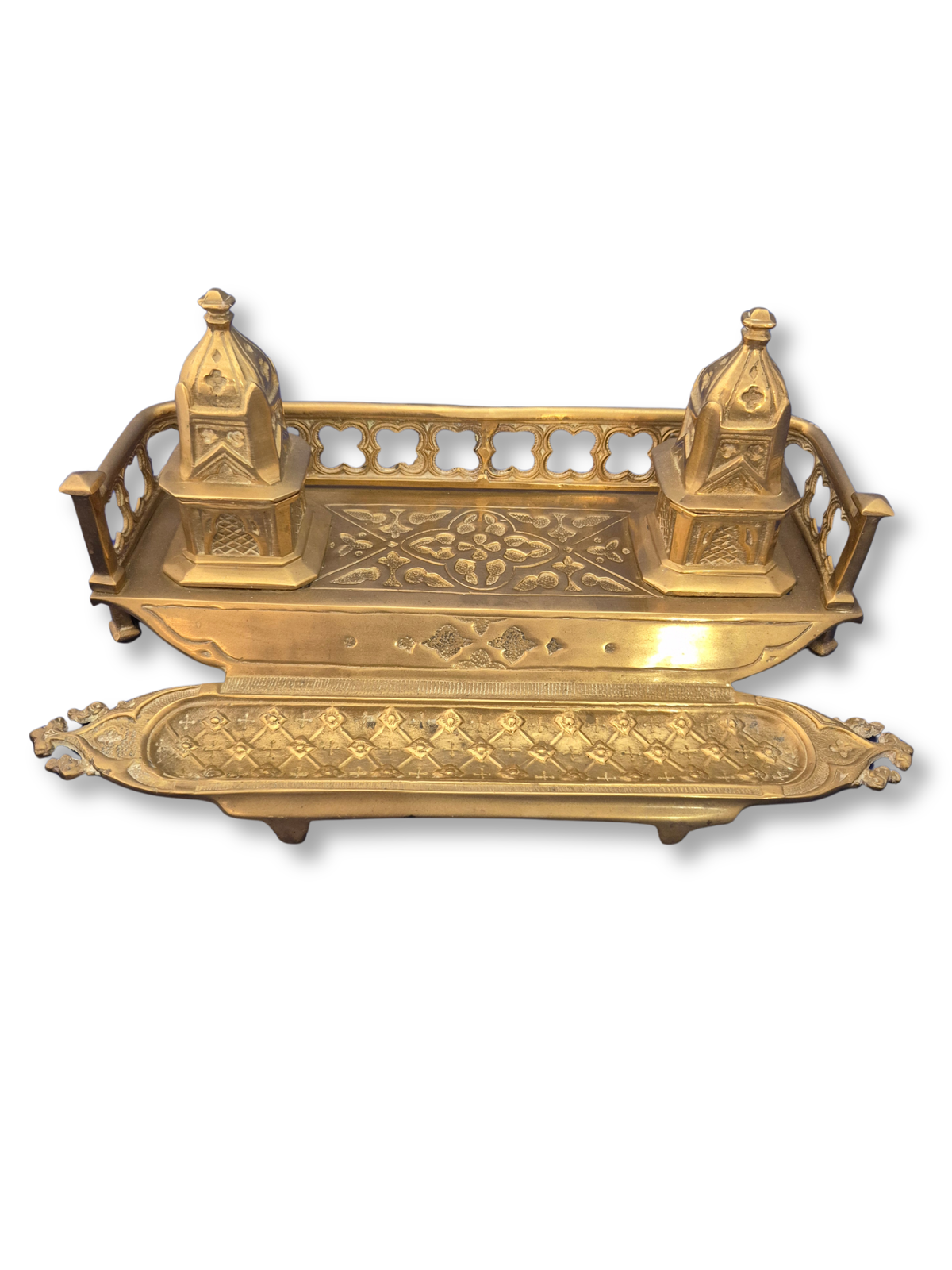 Victorian Double Inkwell Standish