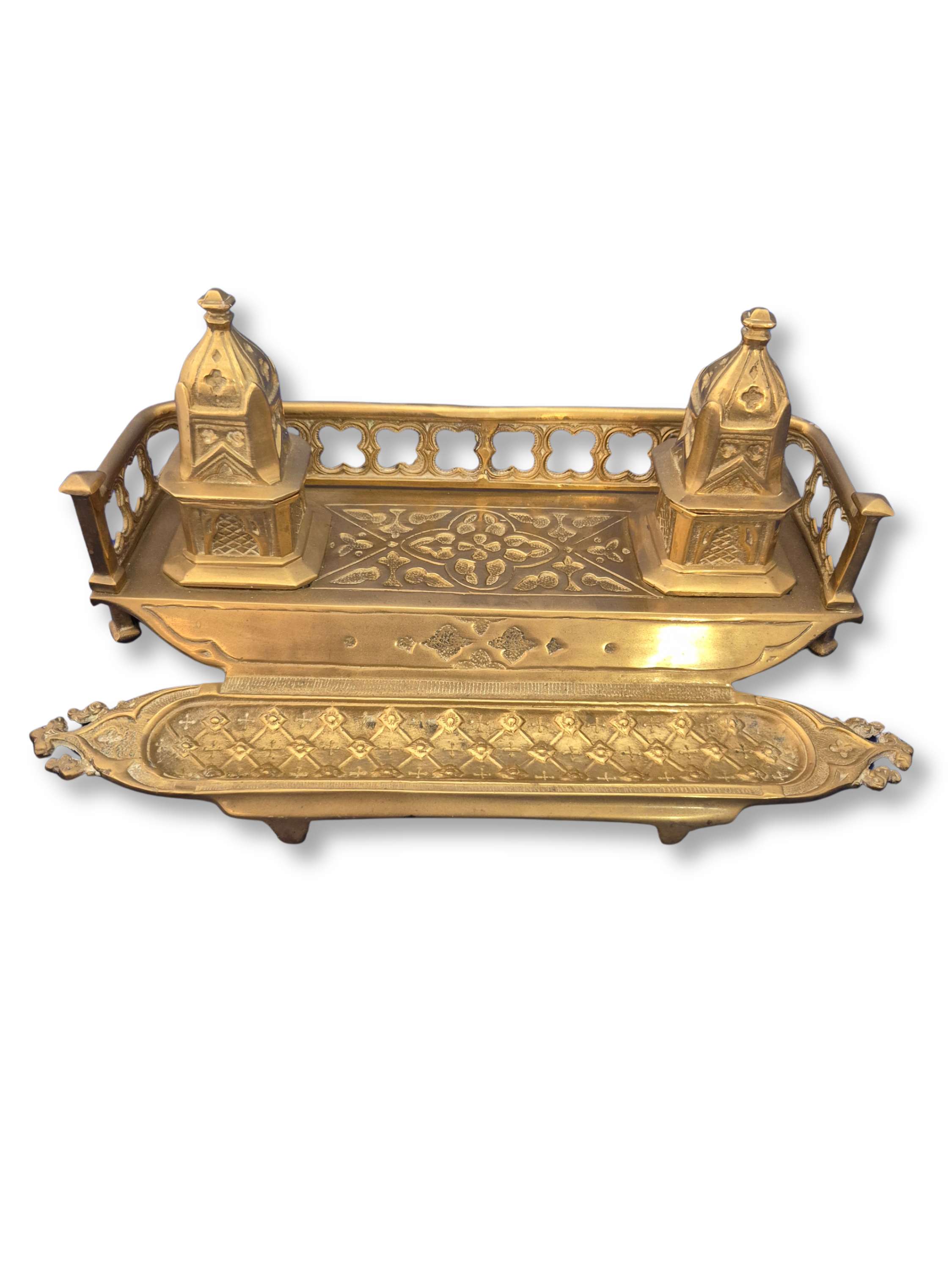 Victorian Double Inkwell Standish
