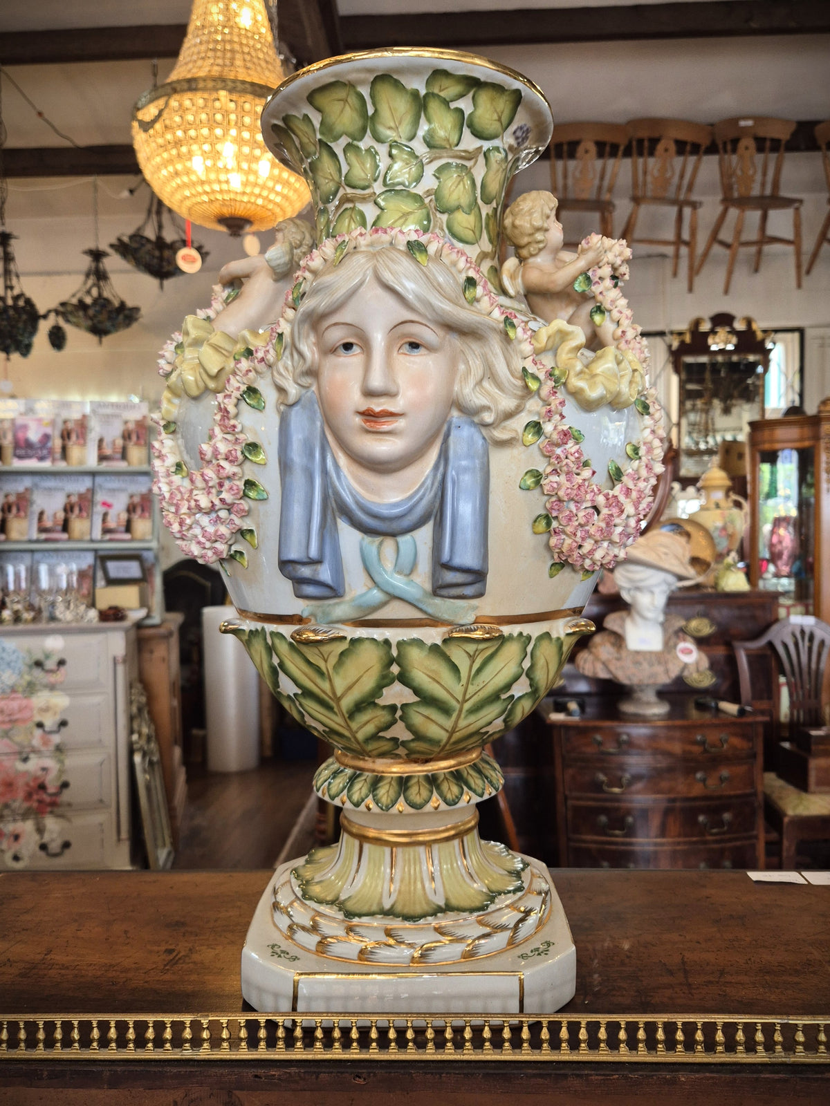 Large Capodimonte-Style Urn