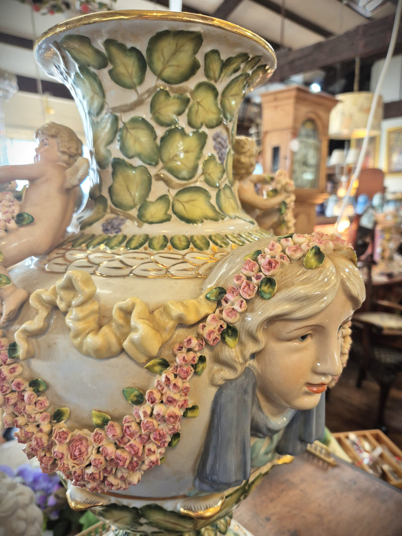 Large Capodimonte-Style Urn