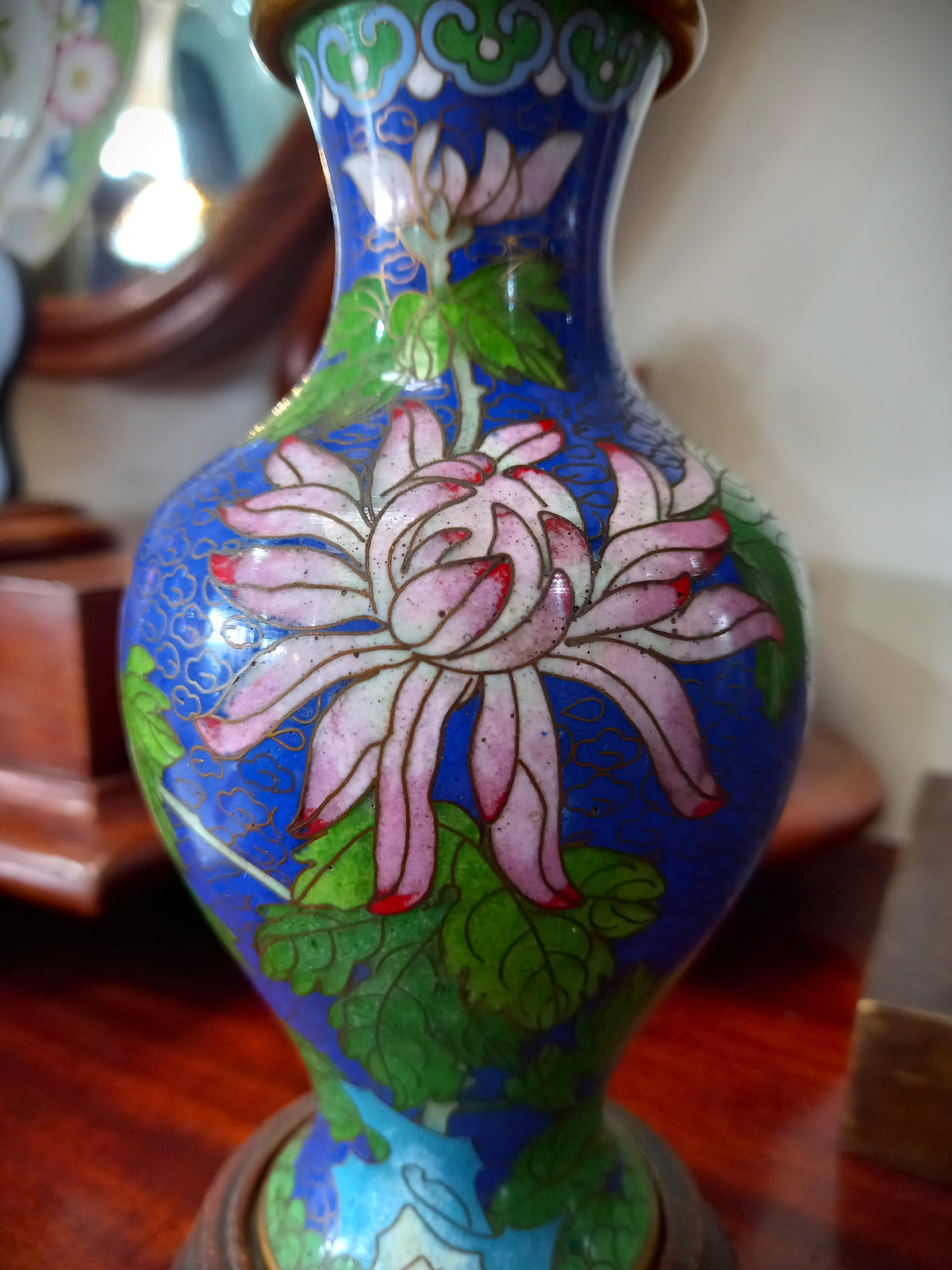 Cloisonne Vase on Stand