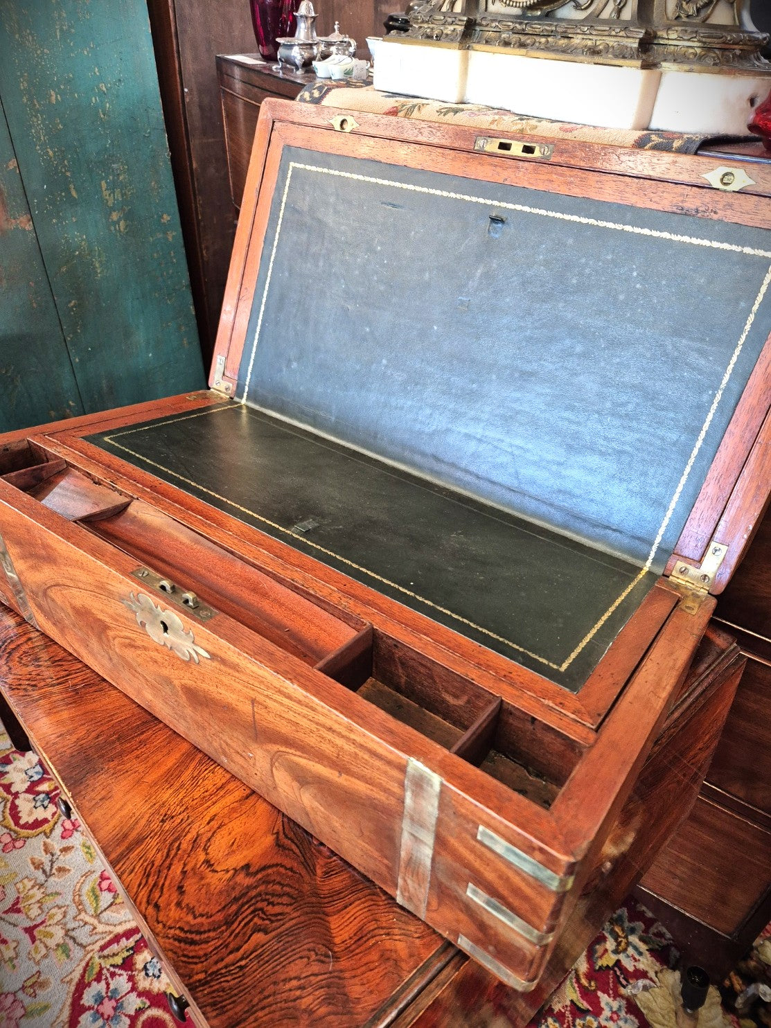 English Mahogany Writing Box – Circa 1870