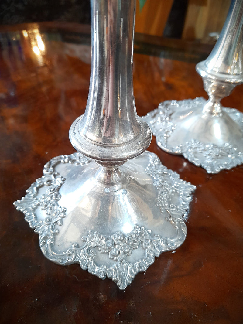 Pair of Tall EPNS Candlesticks