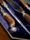 Bone Handled Carving Set With Stirling Silver Mounts
