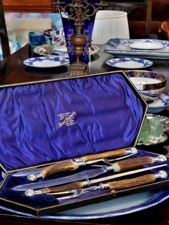 Bone Handled Carving Set With Stirling Silver Mounts – Yvonne