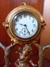 French Gilded Bronze Cherub Clock