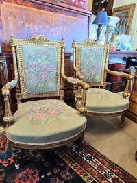 Pair of French Giltwood Armchairs