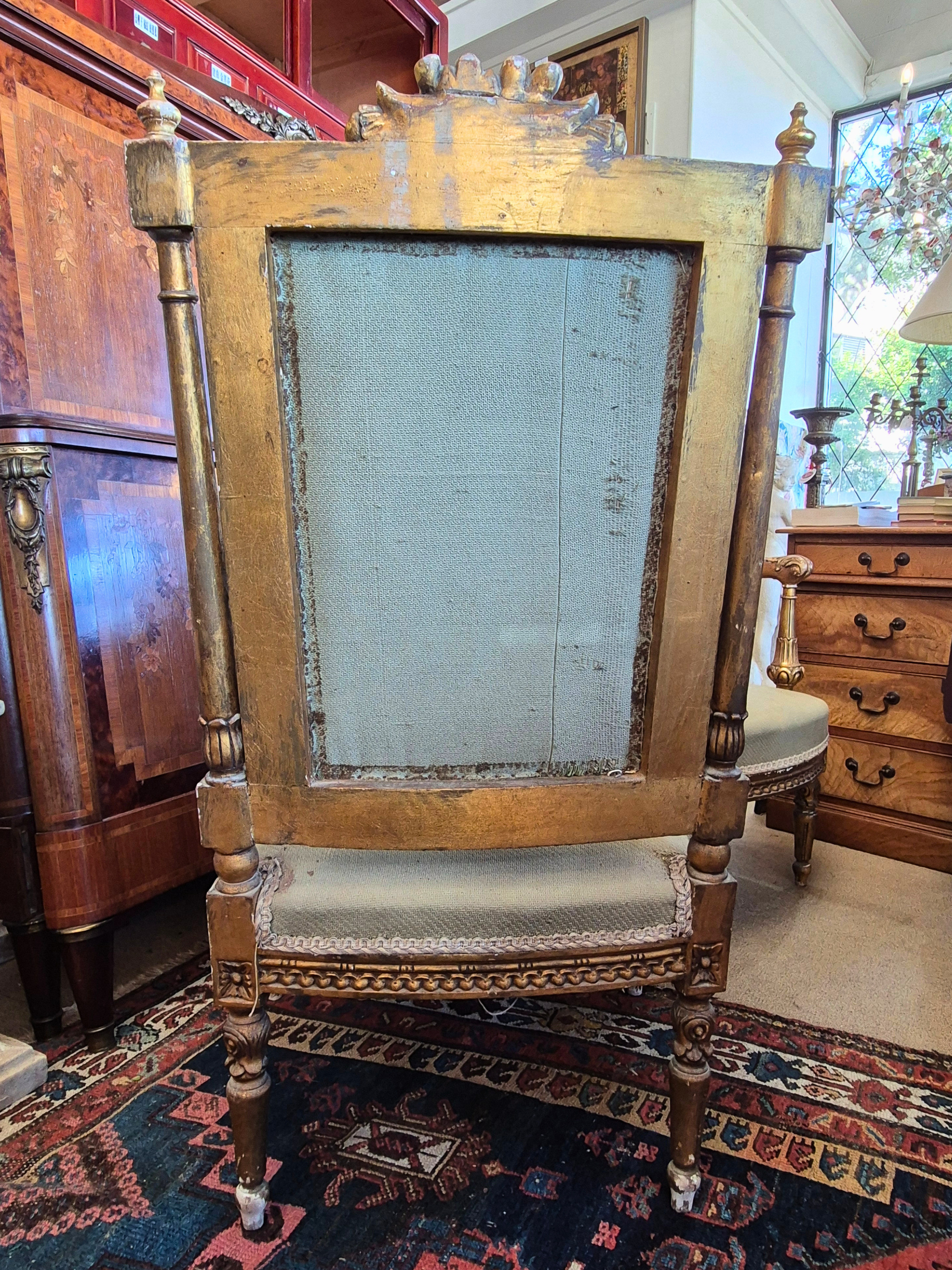 Pair of French Giltwood Armchairs