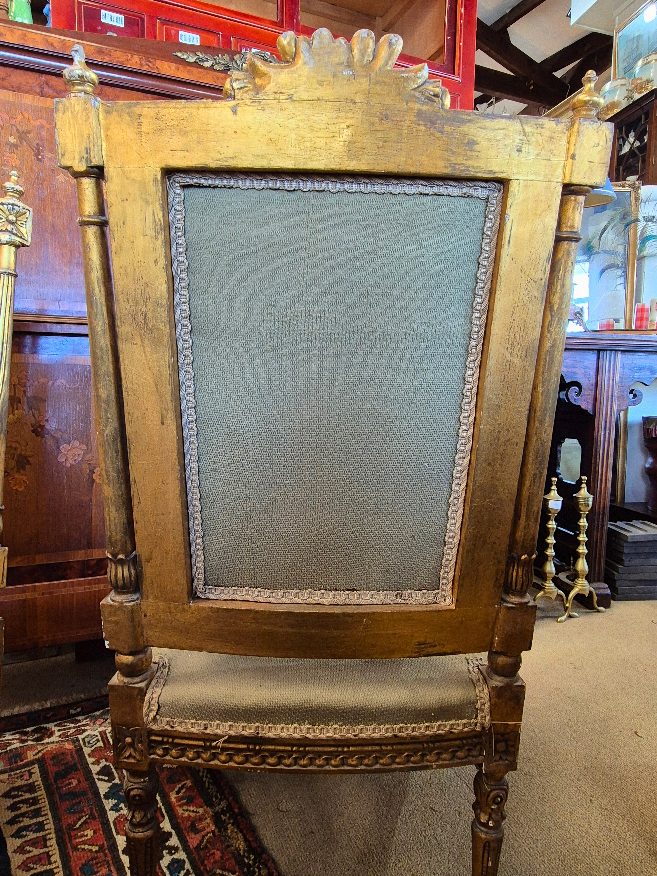 Pair of French Giltwood Armchairs