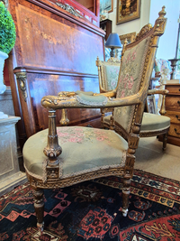 Pair of French Giltwood Armchairs