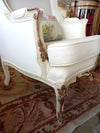French painted wingback armchair 