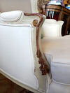 French painted wingback armchair