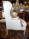 French painted wingback armchair