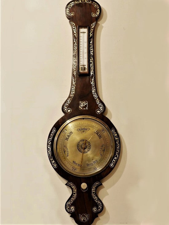 Georgian Barometer with Engraved Brass Face