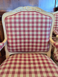 Pair of French Style Gingham Armchairs