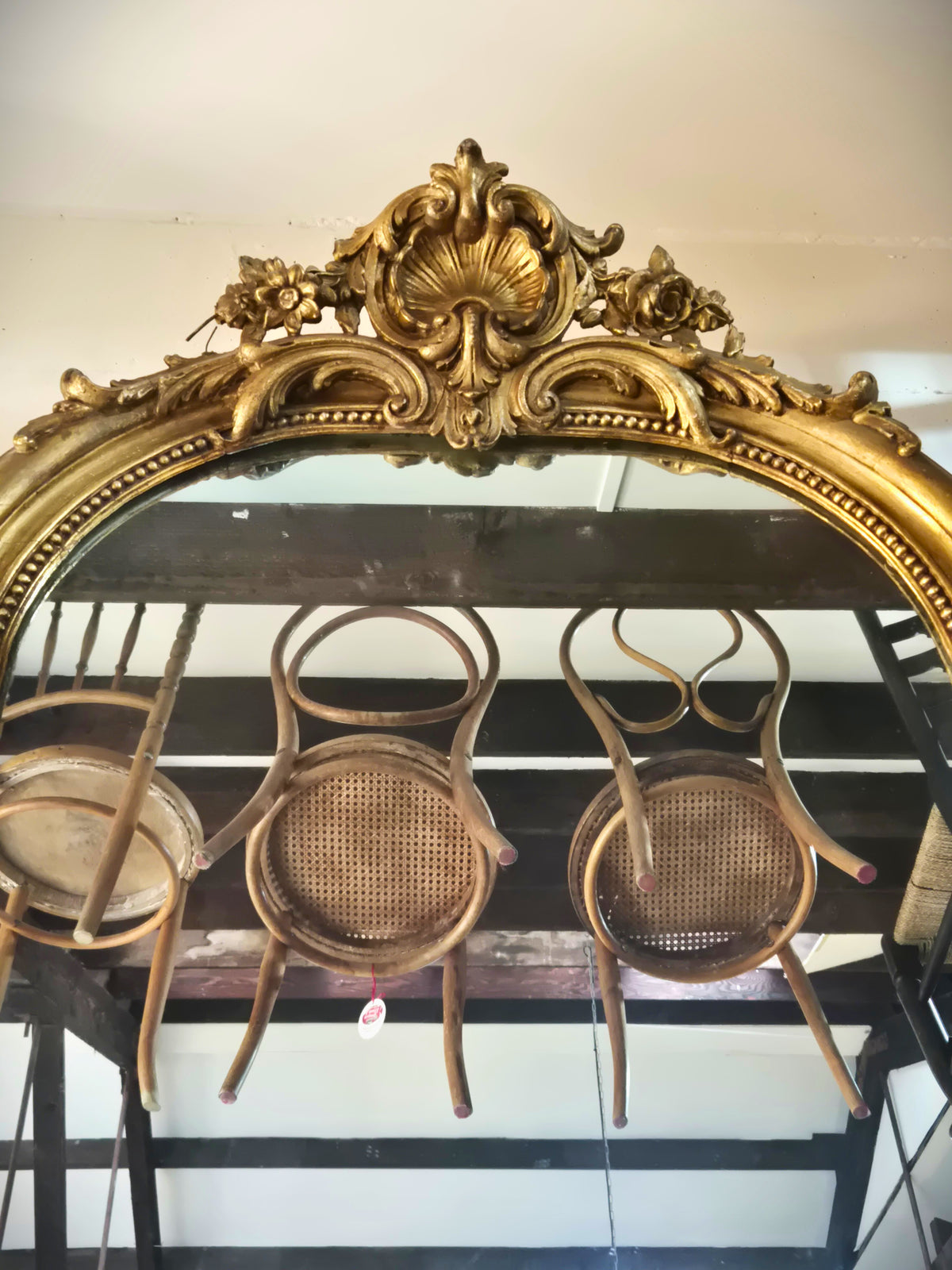 Huge gilt mirror top