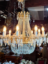 Italian Iridescent Basket Chandelier