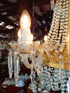 Italian Iridescent Basket Chandelier