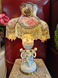 Classical Cherub Table Lamp with Custom Shade